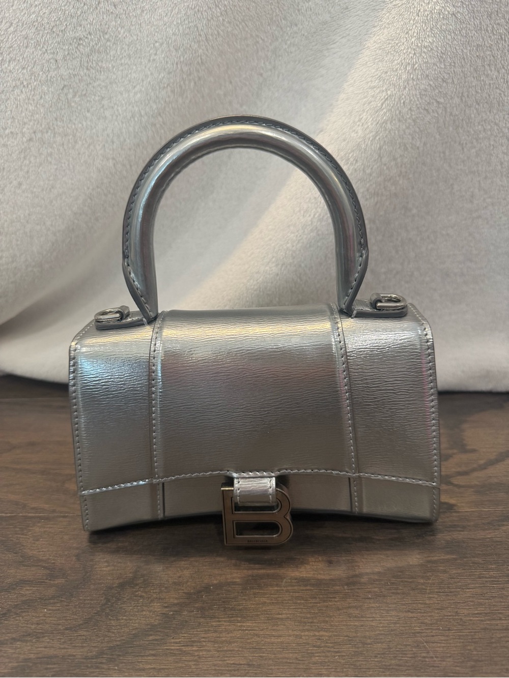 Balenciaga Silver Mini Top Handle Bag
